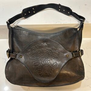 Paolo Masi Italian Leather Embossed Shoulder Bag